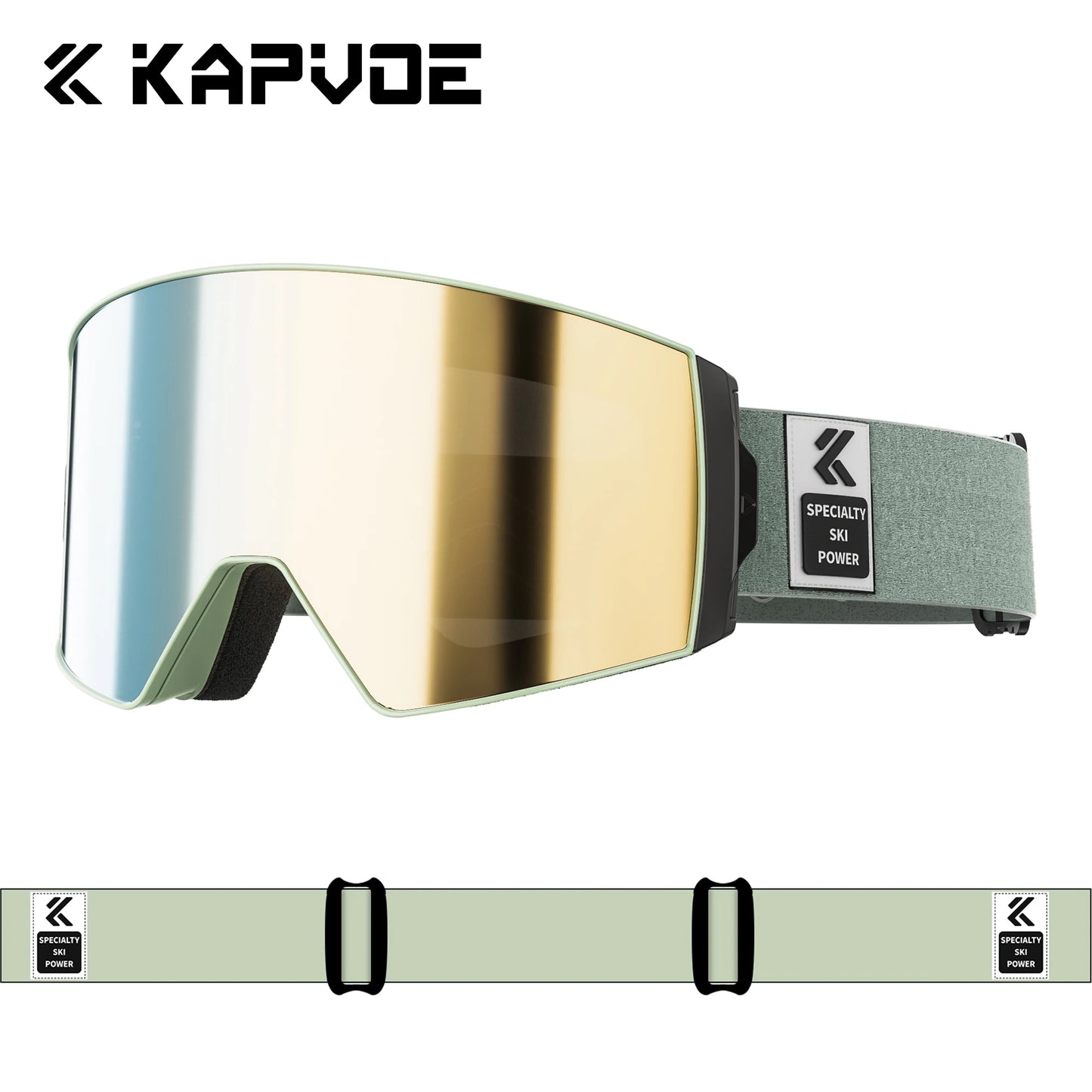 KAPVOE New Outdoor Photochromic Ski Goggles Winter Snow Sports for Unisex Snow Glasses UV400 Anti-fog Magnetic Snowboard Glasses