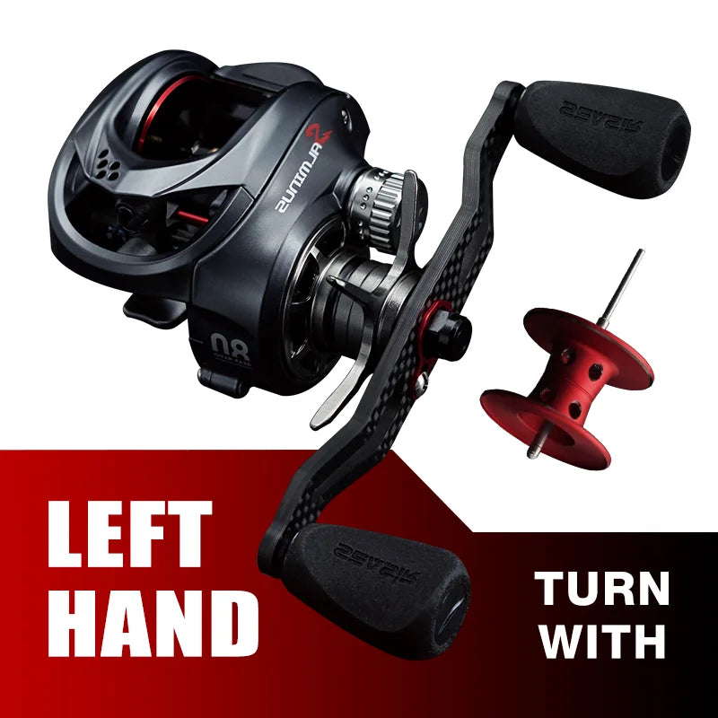 Seasir Salminus Baitcasting Fishing Reel Max Drag 12Kg 8.0:1 High Gear Ratio Metal Aluminum Frame coil