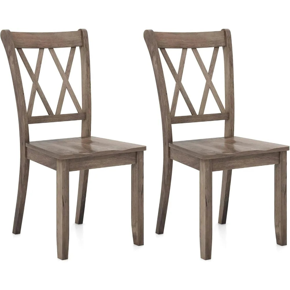 Rubber Wood Dining Room Side Chair w/Ergonomic Seat, Armless Chair for Home Kitchen, Dining Room