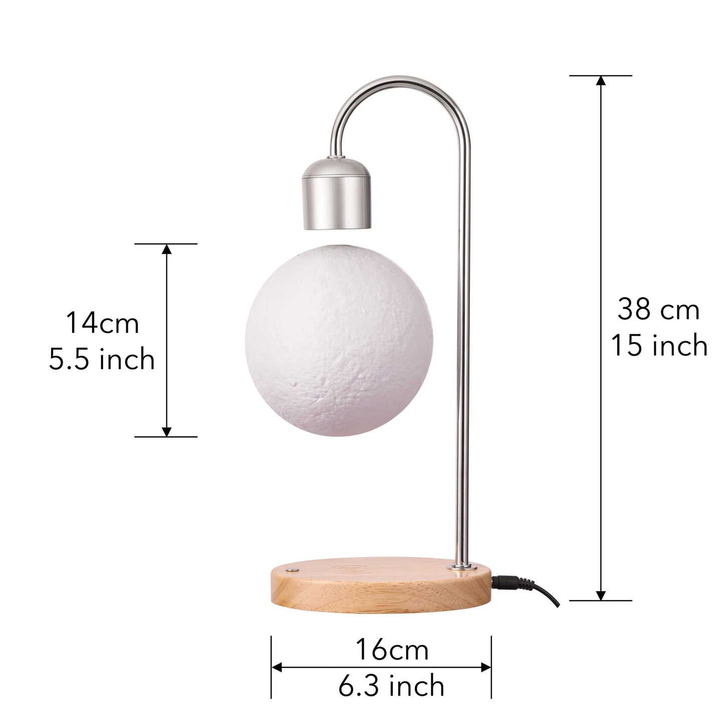 Magnetic Levitating Moon Lamp Levitation Plastic Black Table LED Night Light Zero-Gravity Floating Desk Toys for Decoration Gift