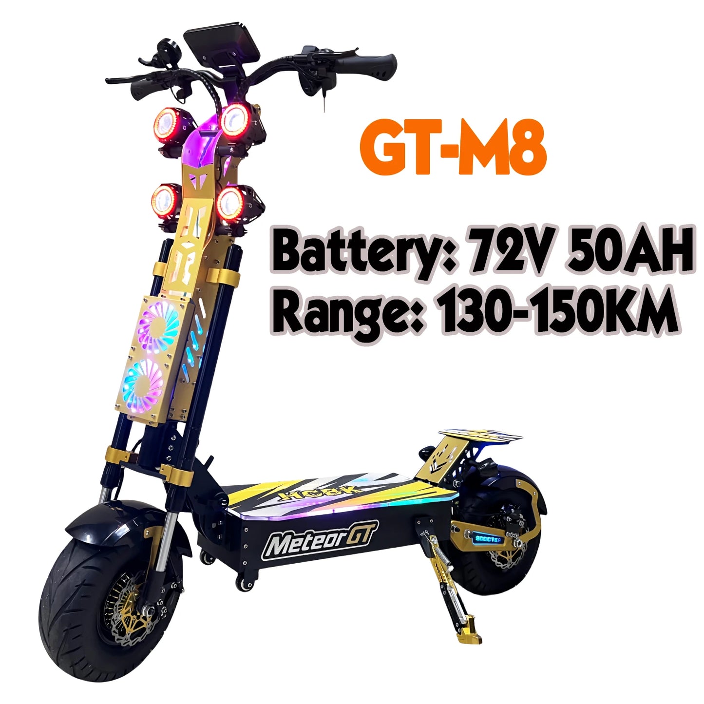 US Warehouse GT-M8 patinete eléctrico 72V50AH Dual Motors 13inch City Wheel Adult Electric Scooter Seat & Trunk Trotinette