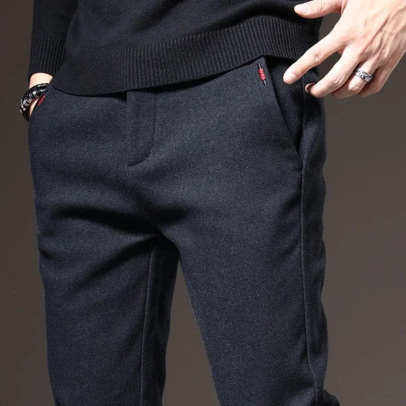 Men's Straight Leg Long Daily Pants Casual Straight Slim Fit Narrow Leg Trousers Stylish Male Suit Work Fashion Blue Gray Pants