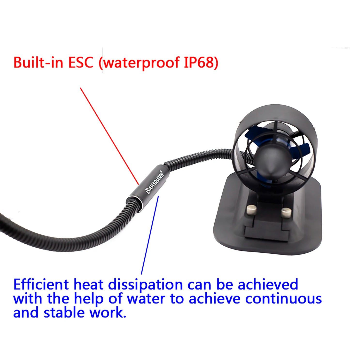 U2 Set 12-16V Brushless Underwater Thruster 3.4Kg(7.5LB) Thrust,with ESC and Not Waterproof Remote Control for Fishing Boats