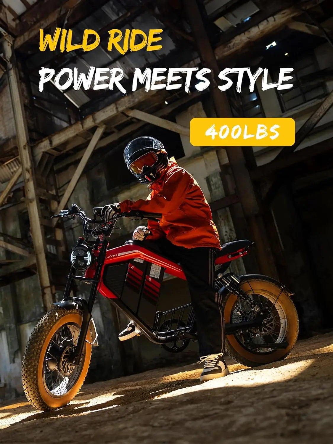 Luckeep M5 Ultra Electric Bike for Adults/Teen, 3000W Peak Dual Motor, 52V 40Ah Dual Battery,160 Miles 32MPH