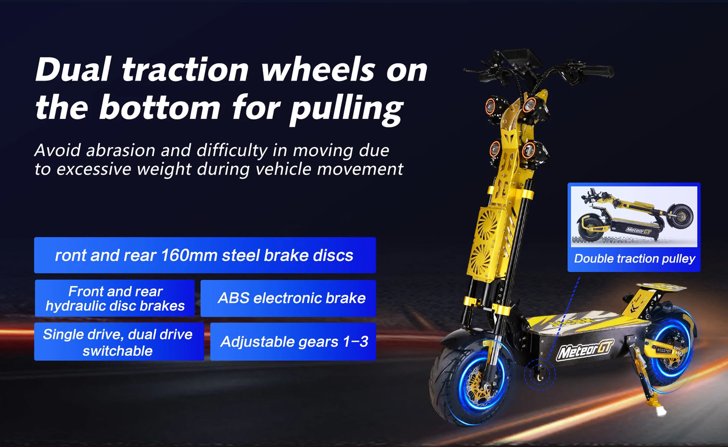 US Warehouse GT-M8 patinete eléctrico 72V50AH Dual Motors 13inch City Wheel Adult Electric Scooter Seat & Trunk Trotinette