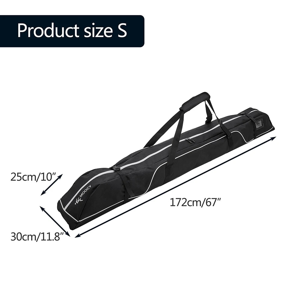 172cm Ski Travel Bag Adjustable Ski and Snowboard Equipment Travel Bag  Handle Waterproof for Snowboard Goggles Gloves