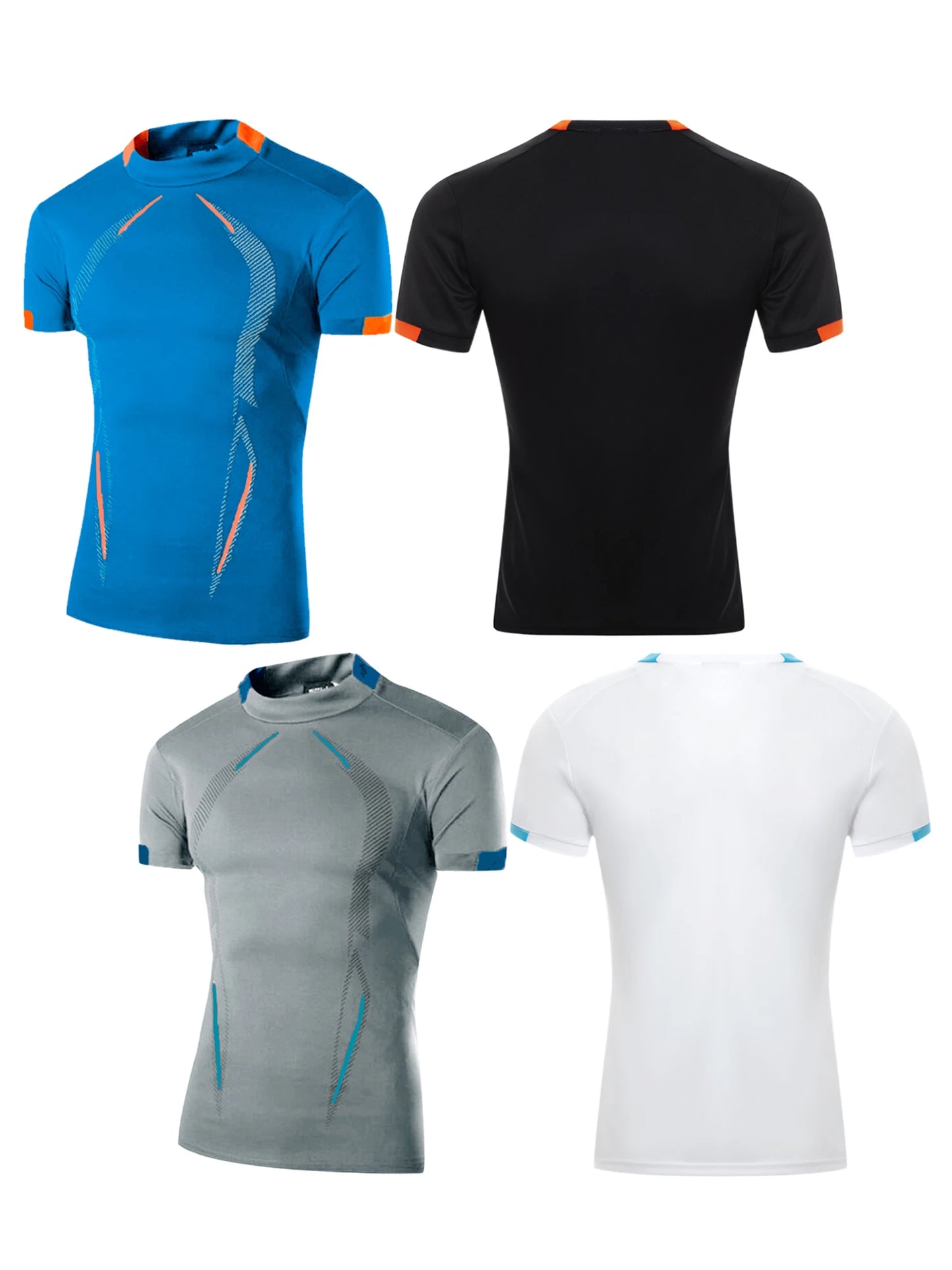 Men s Breathable Quick Dry T-Shirt with Stylish Print Short Sleeve Round Neck  Fit Sports Top in Plus Size