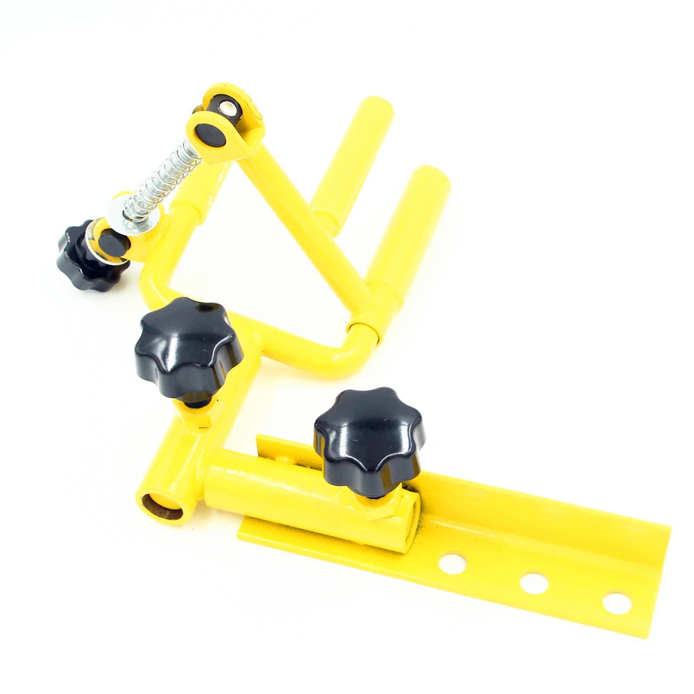 Universal Metal Bow Vise 360 Degree Adjustable Archery Combo Compound Hunt Tool Yellow left-to-right rotation and front-to-back
