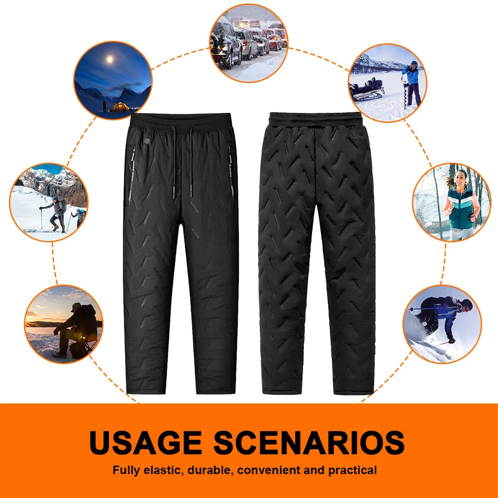 Unisex Heated Thermal Pants 10 Heating Zones Electric Pants 3 Temperature Modes Waterproof Winter Electric Warmer Clothing