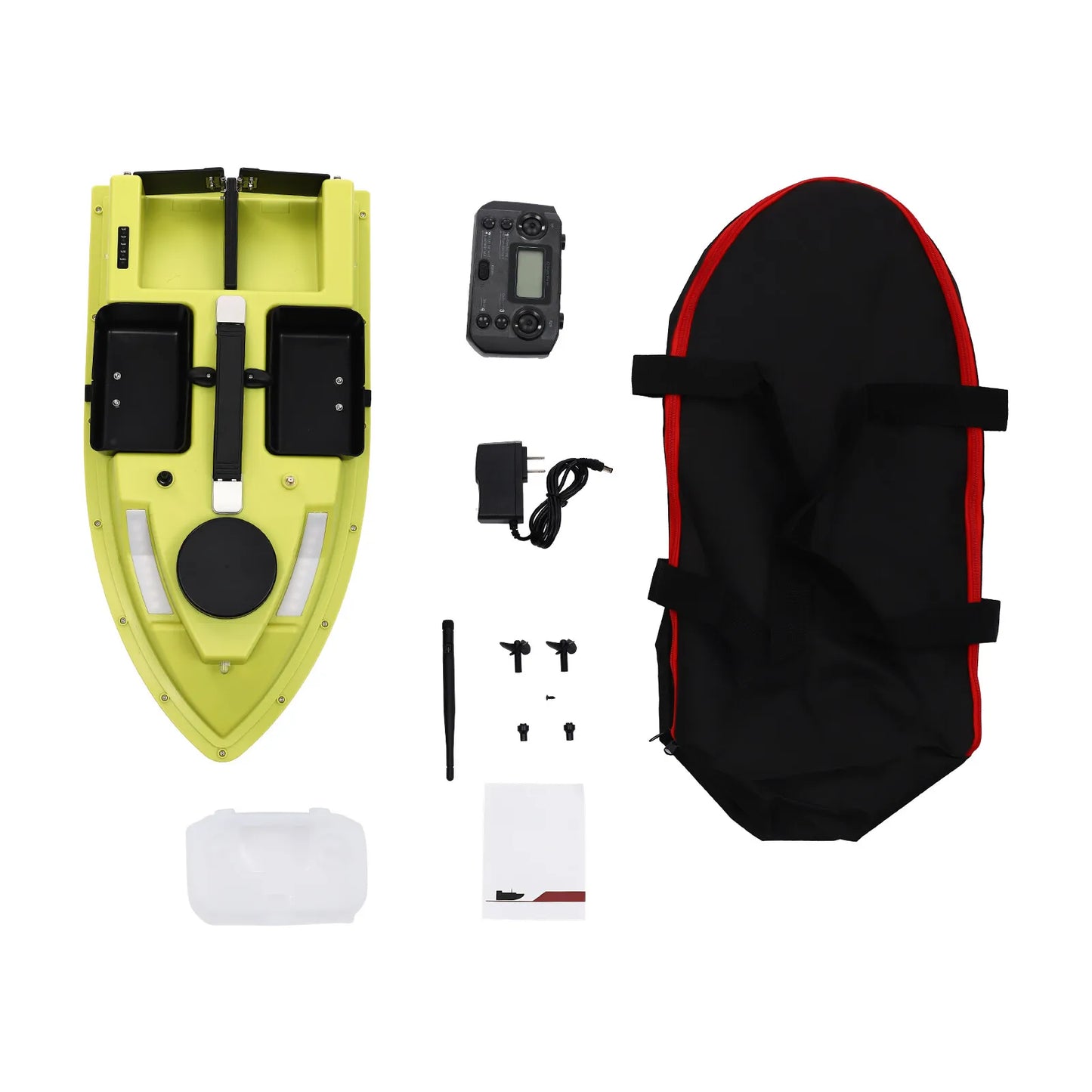 Green Fishing Bait Boat High-Quality ABS Material, Frosting Treatment & IP65 Waterproof Sturdy For Long-Term Distant Baiting Use