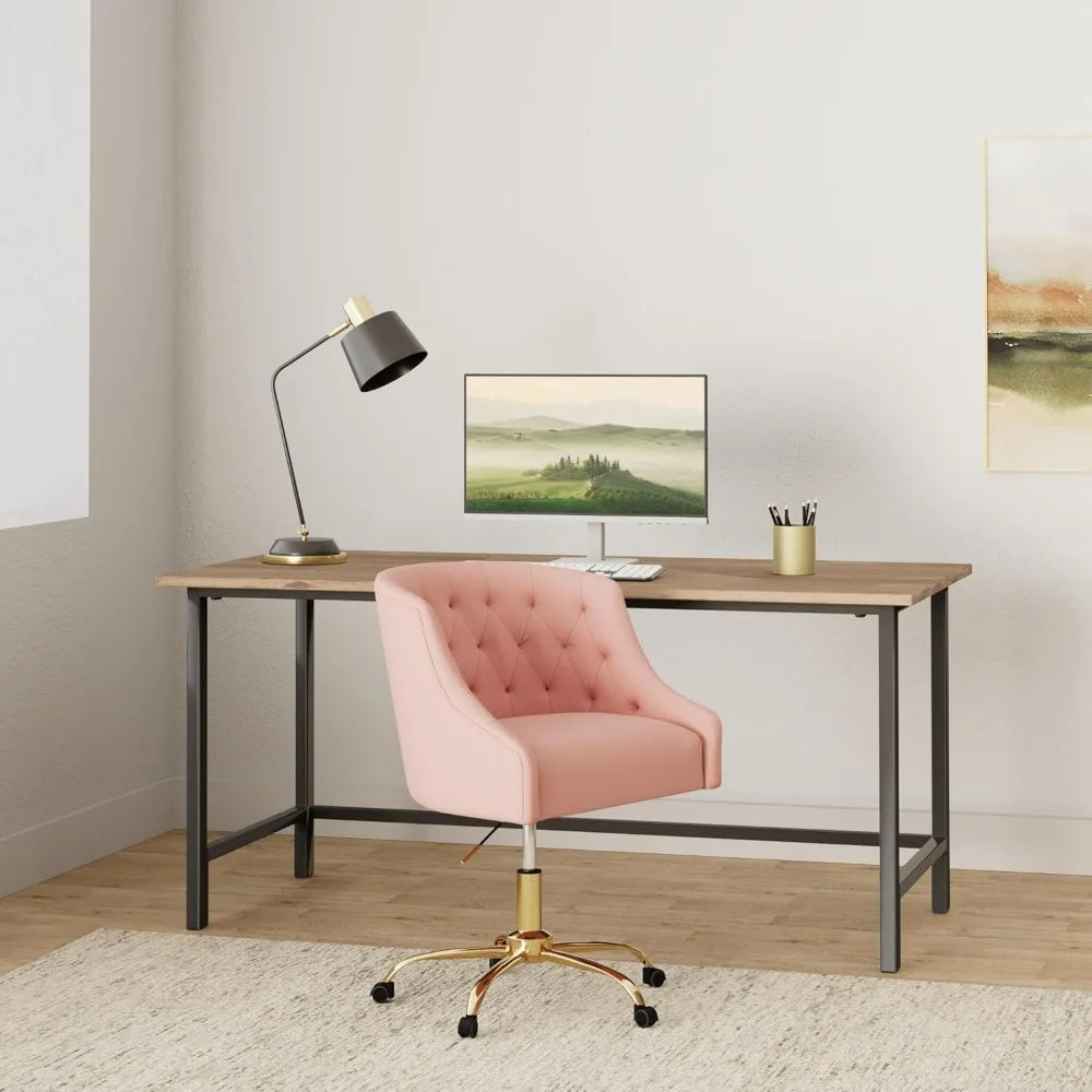 Home Office Desk Chair Modern Velvet Office Computer Chair Height Adjustable Mid-Back Task Chair