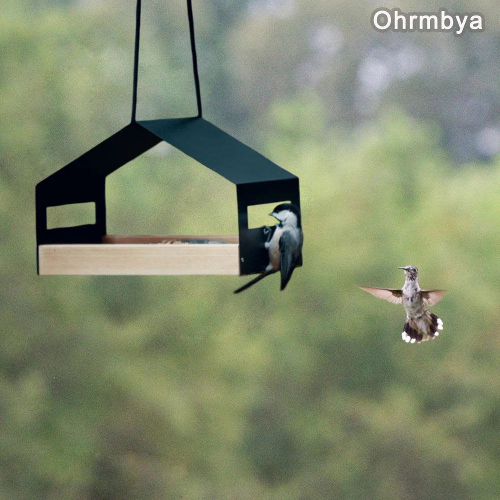 1PC Outdoor gardening, Metal house Modern bird feeder garden decoration, hummingbird feeder, hanging bird house