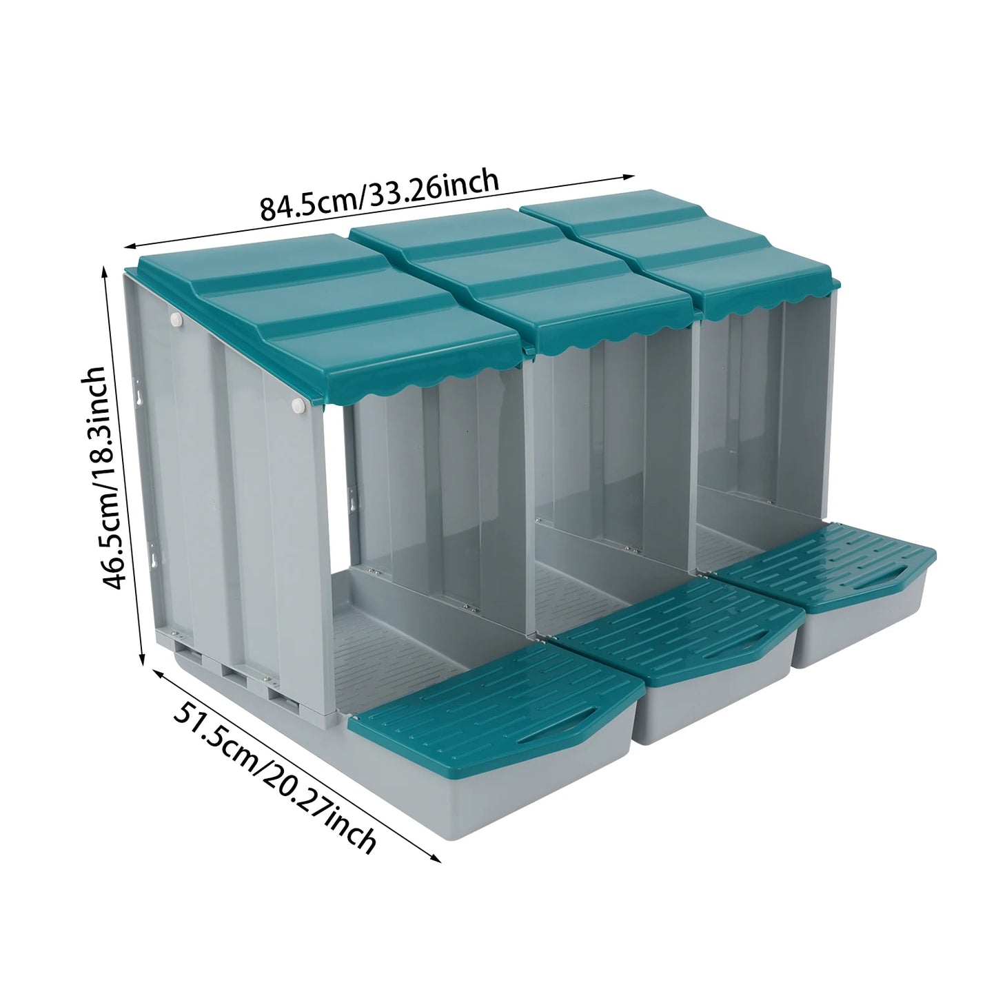 3-Compartment Chicken Nesting Box Chicken Laying Box with Egg Collection