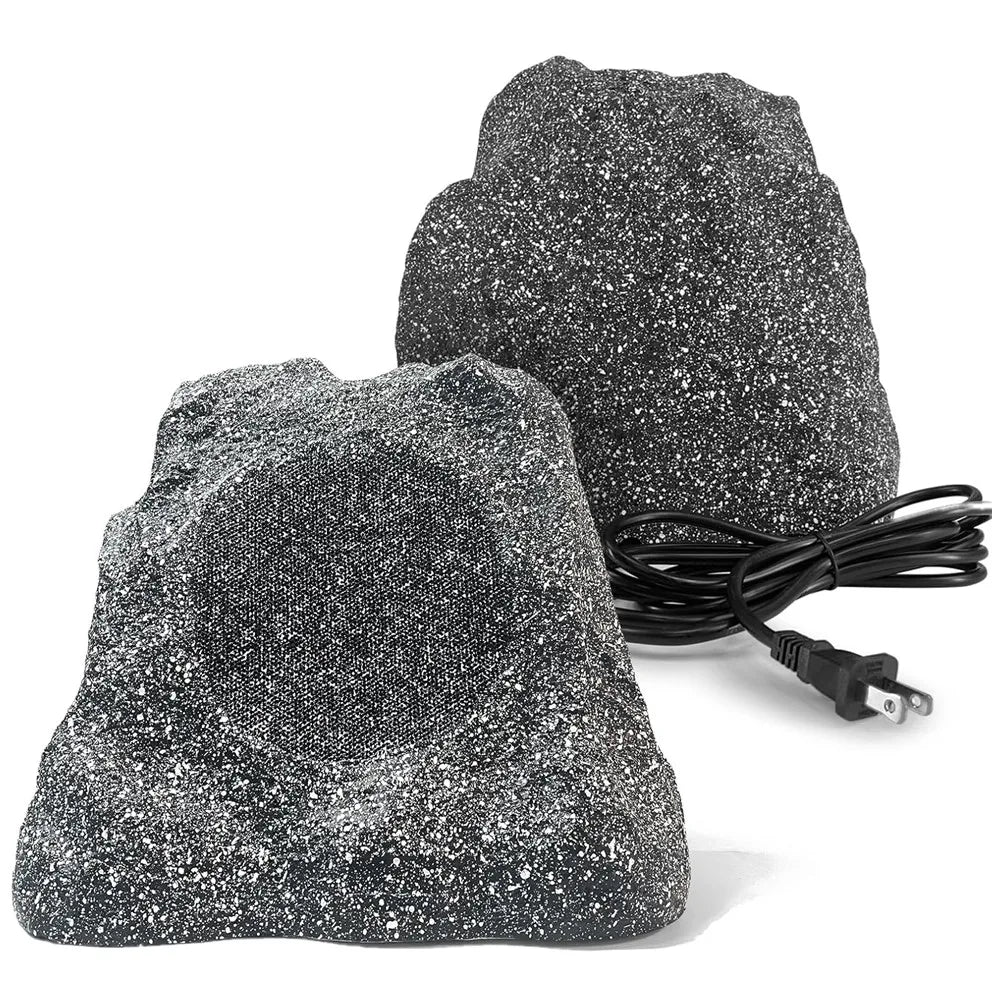 Herdio 8" Outdoor Bluetooth Rock Speakers HD Digital Stereo Effect Tweeter Waterproof Resin Material a Pair for Garden Pool