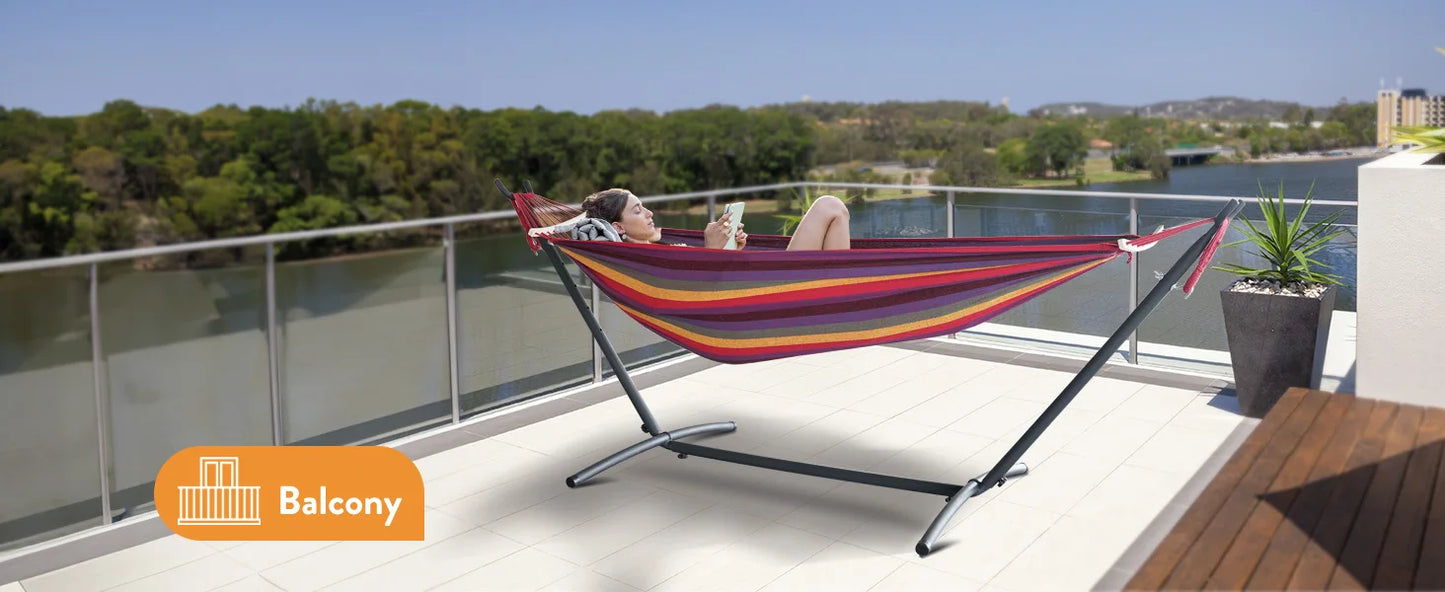 Gyroor Hammock with Adjustable Stand- Stylish Hammock Bed w/Storage Bag, 600lb Capacity