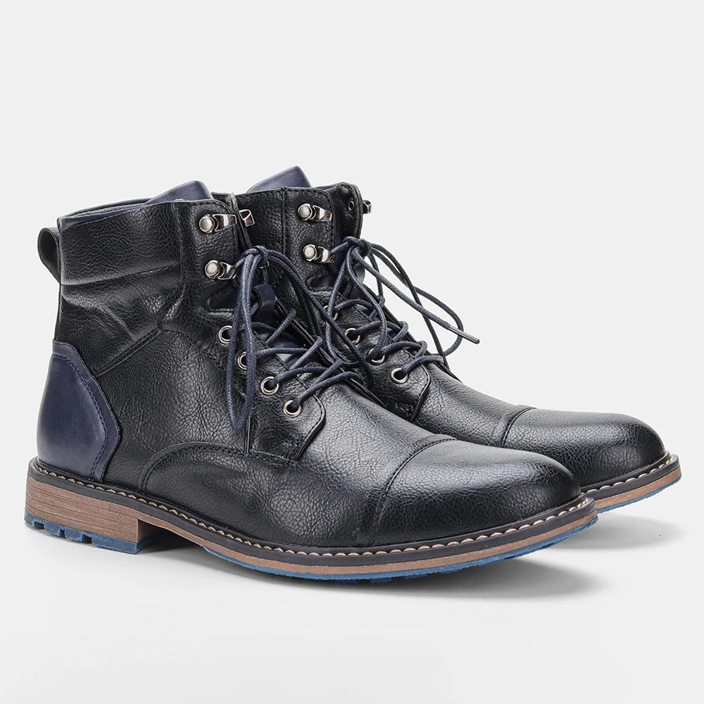 Classical Brogue Chelsea Men Boots Comfortable Fashion Leather Boots