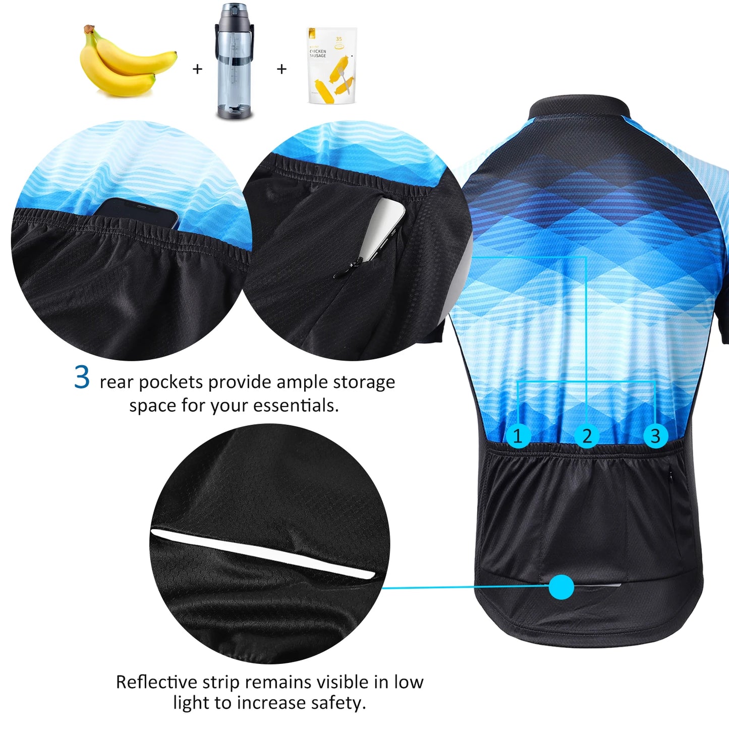 Lixada Men Cycle Jersey Breathable Short Sleeve Bike Shirt and Padded Shorts   Clothing Suit Cycle clothing set