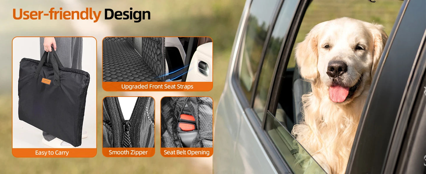 Back Seat Extender for Dogs Holds 400LBS Non-Slip Dog Car Seat Cover for Backseat Hardbottom Waterproof  for Car Universal Size