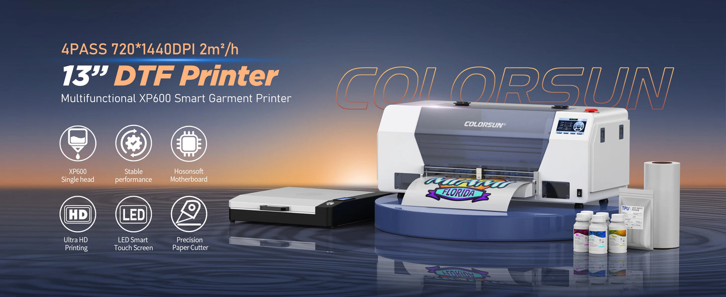 Colorsun A3 DTF Printers For Epson XP600 Impressora A3 DTF Printing Machine Drect to Film A3 DTF Printers For T-Shirt Hoodies