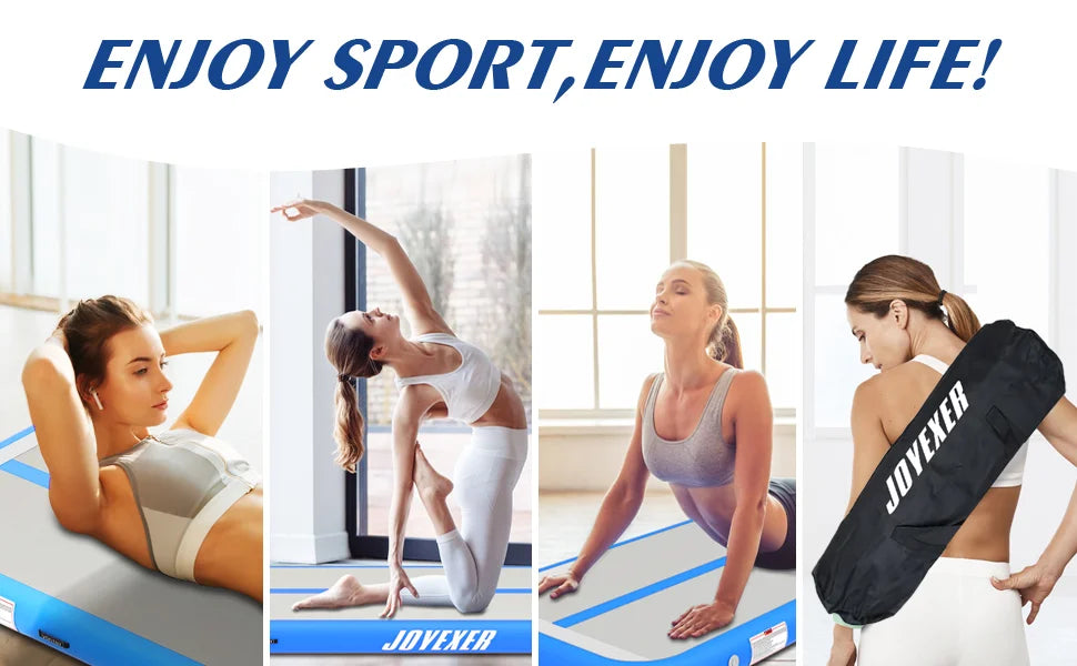 FBSPORT Inflatable Air Gymnastics Mat Training Mats 4/8 inches Thickness Gymnastics Tracks for Home Use/Training/Cheerleading/Yo