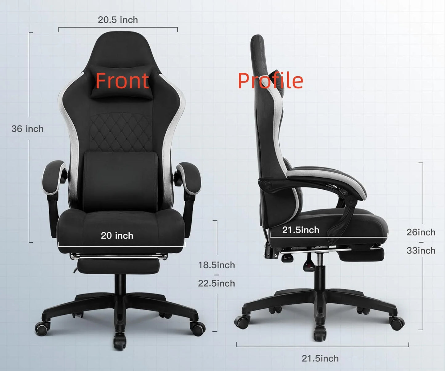 Computer Office Chair with Pocket Spring Cushion, Linkage Armrests and Footrest, High Back Ergonomic Computer Chair .