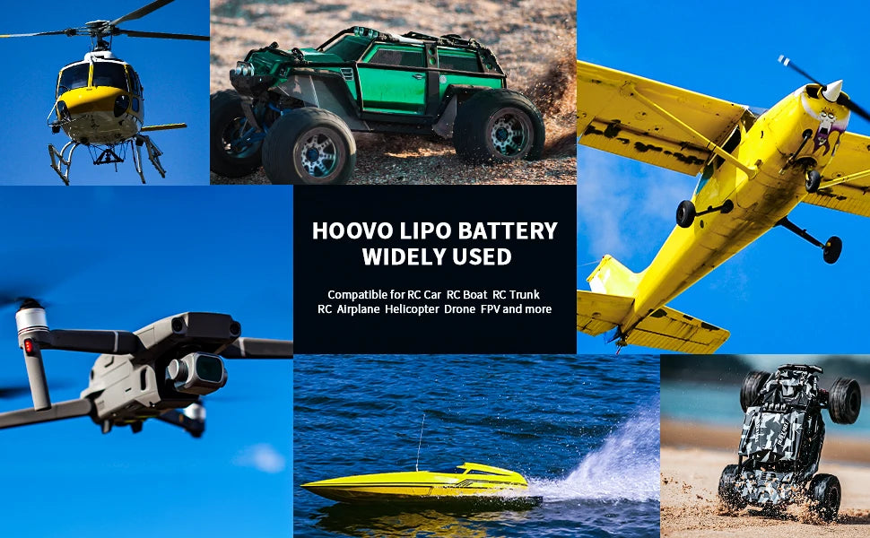 HOOVO 2Pcs 4S Lipo Battery 14.8V 10000mAh 120C Soft Case RC Battery EC5 Plug for RC Cars Drones DJI FPV RC Plane Racing Hobby