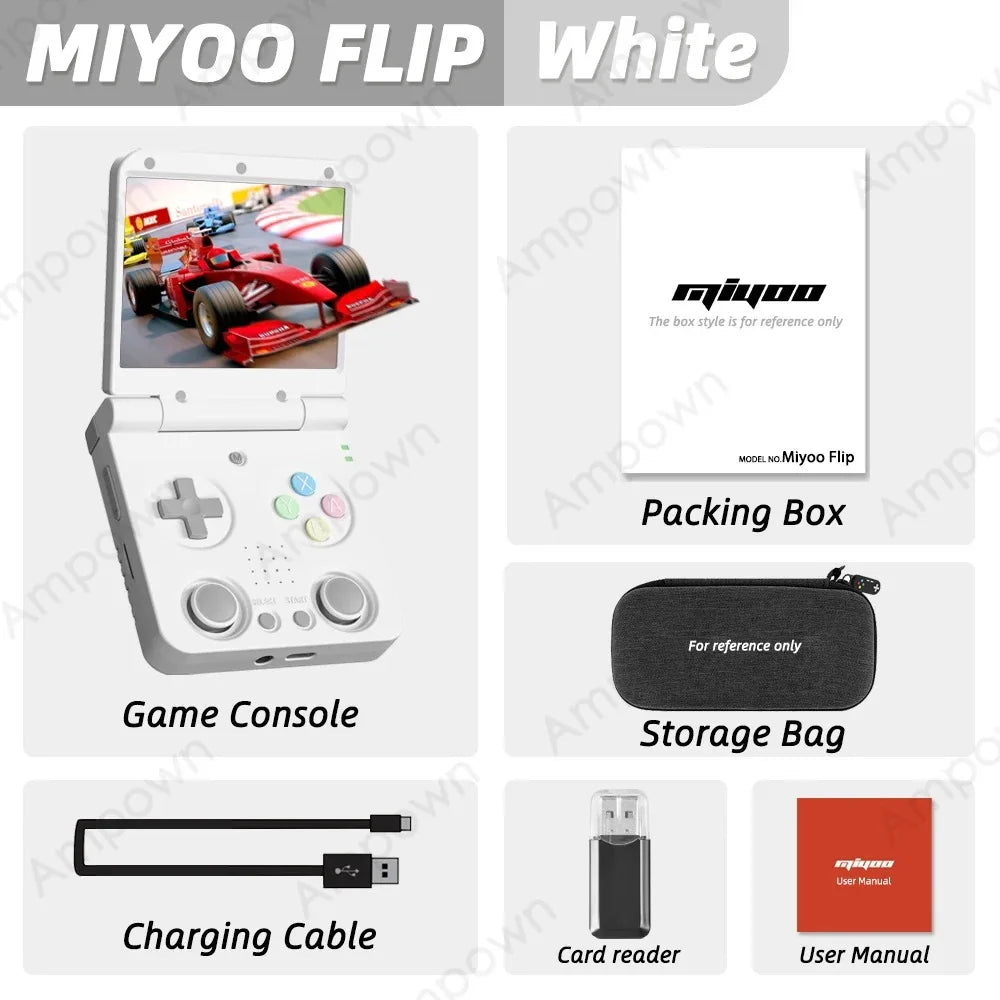 Miyoo Flip V2 Fold Handheld Game Players Consoles Portable Video Game 3.5'' IPS Linux System Retro Game Console Collapsible Gift