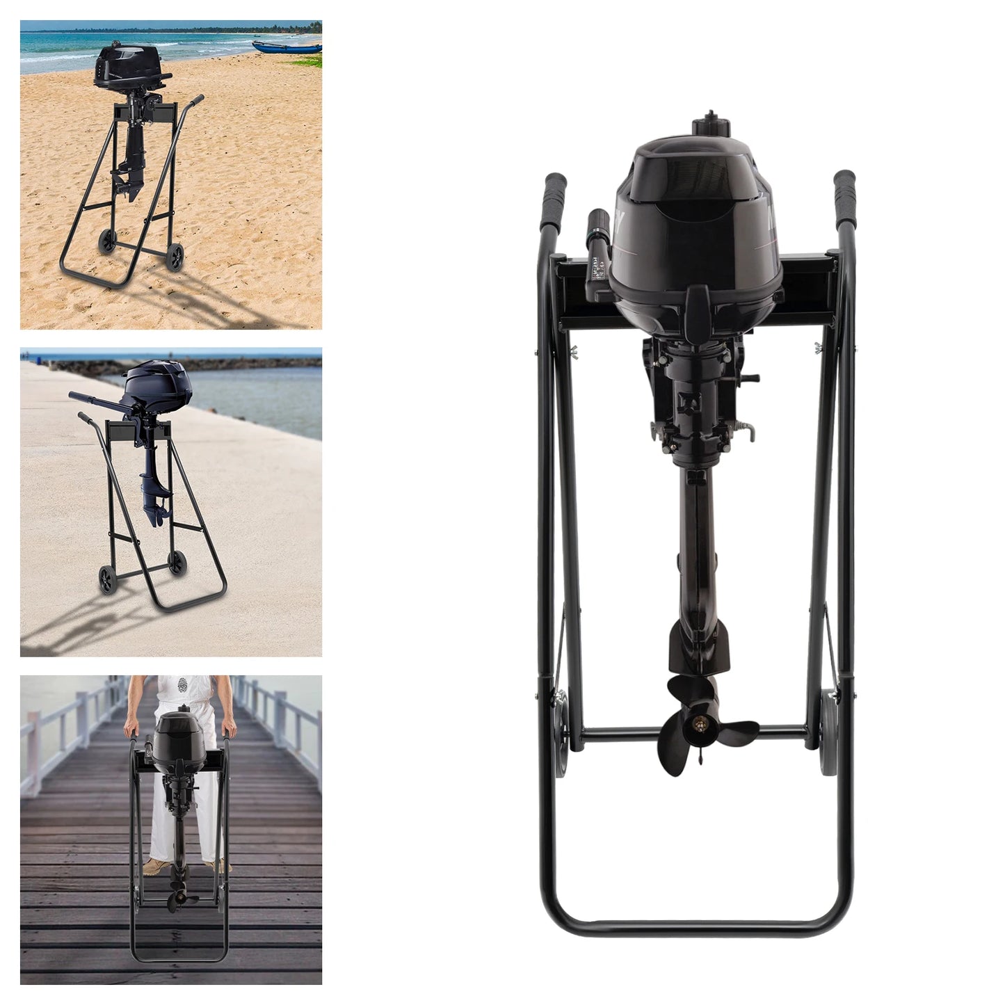 Folding Outboard Boat Motor Cart,154LBS Outboard Boat Motor Stand,  Heavy Duty Boat Motor Trolley,Multi Purposed Motor Stand