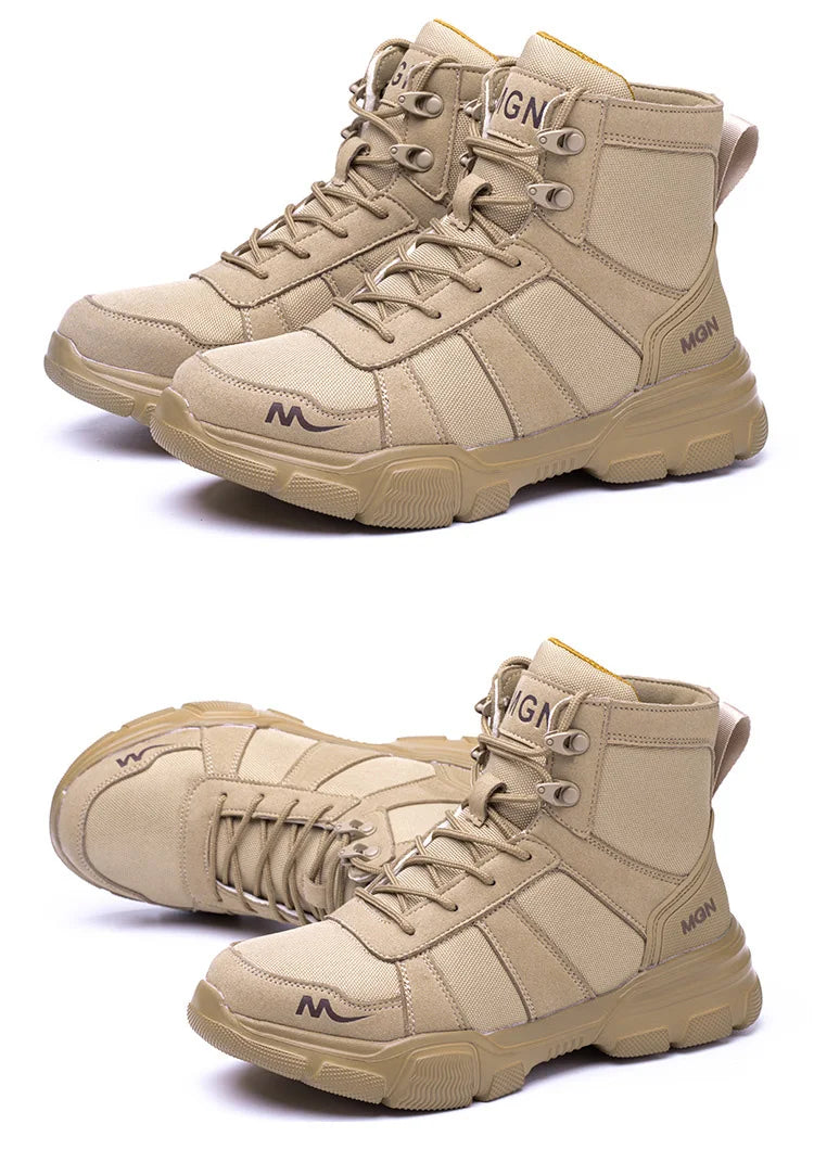 Mens Safety Shoes Steel Toe Metatarsal Protection Anti-Puncture Indestructible Shoes Trail Running Shoes Outdoor Protective Boot