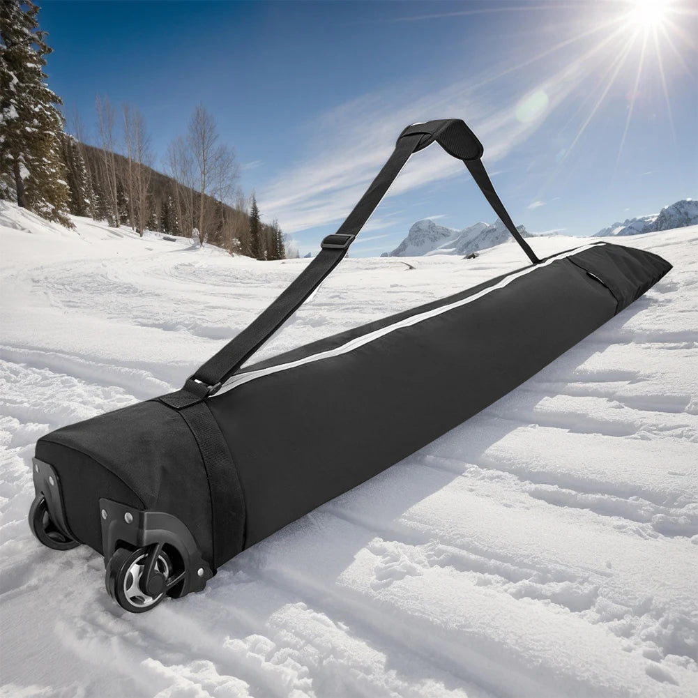 Snowboard Bag with Wheels Ski Travel Bag Heavy Duty Snowboard Carrying Case Adjustable Length Waterproof for Outdoor Skiing