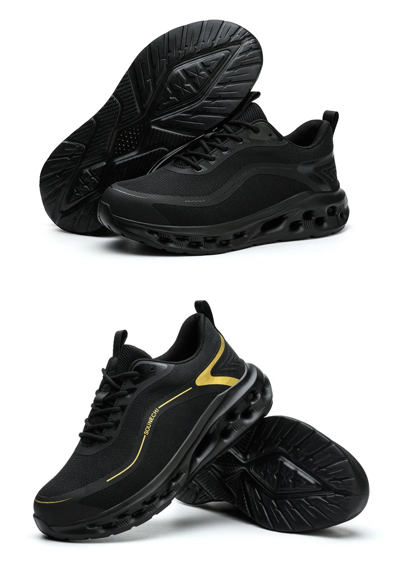 Men's Safety Shoes Anti-Impact Anti-Piercing Lightweight Work Boots Lightweight Breathable Sporty Design for Outdoor Work Shoes