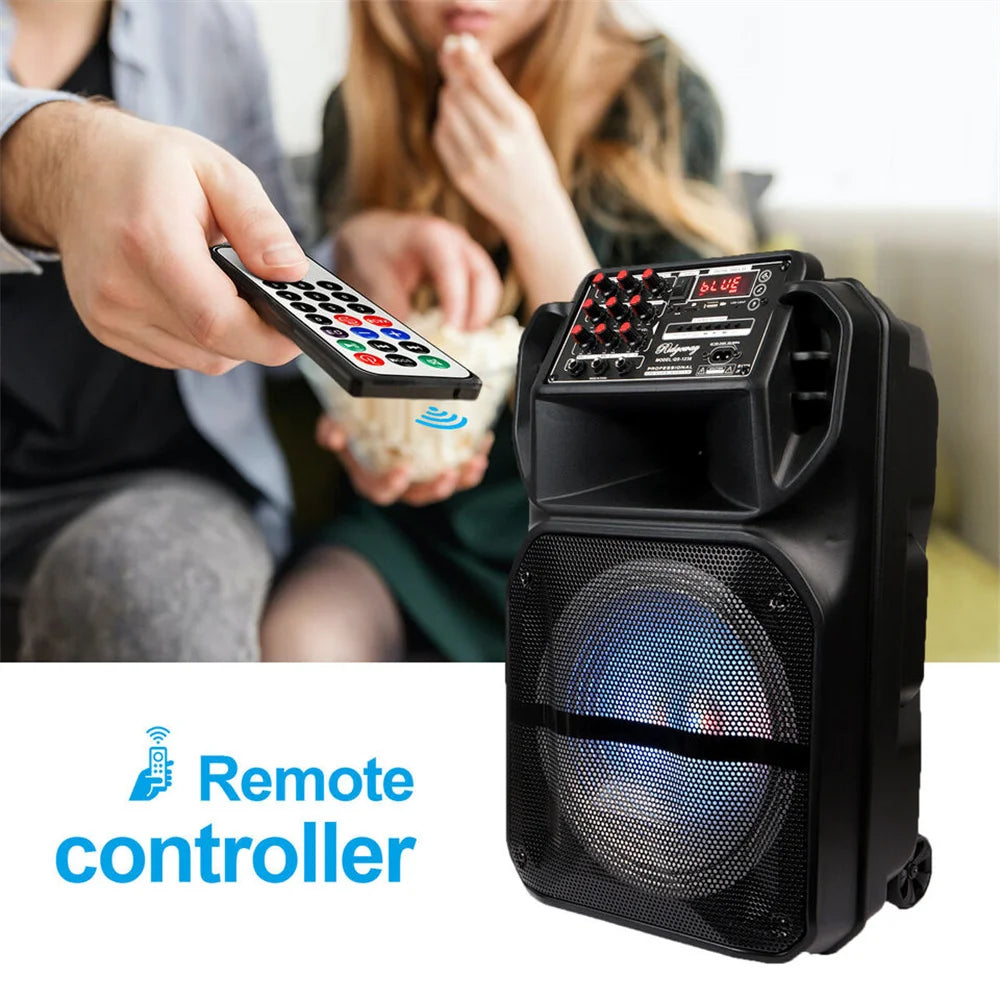 9000W Portable Bluetooth Speaker 15” Subwoofer Heavy Bass Party System AUX & Mic Led Light  Loud High Quality karaoke Speaker