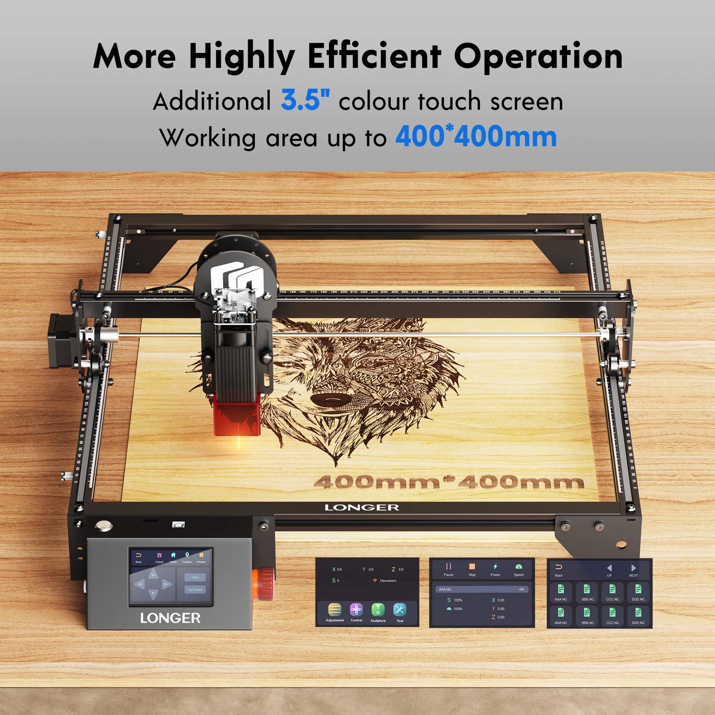 LONGER Ray5 5W / 10W / 20W Laser Engraver Engraving Cutting Machine MACHIN 10000mm/min with Touch Screen ENGRAV MACHIN