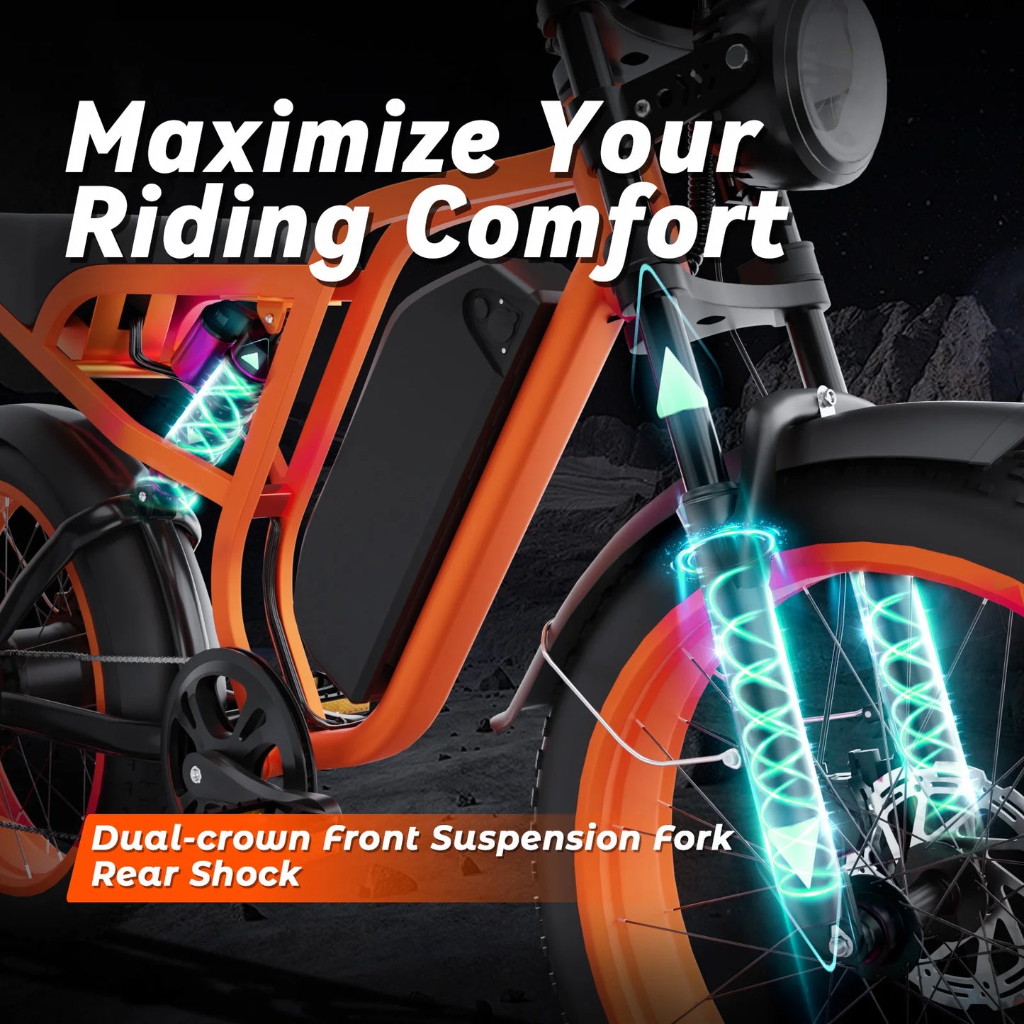 B8 Electric Bike: 52V 1500W Motor, 32MPH Top Speed, 80-Mile Range, Removable Battery