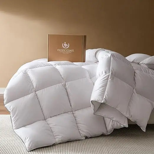 King Size Pacific Coast Goose Down Duvet - Extra Plush White Comforter, Soft, Breathable, All-Season Use