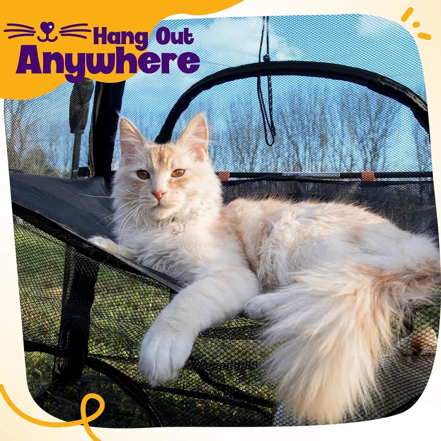 Extra Large Outdoor Cat Enclosure 2-Tier Cat Tent for Patio, Balcony, Indoor & Camping,Foldable Outdoor Cat Playpen