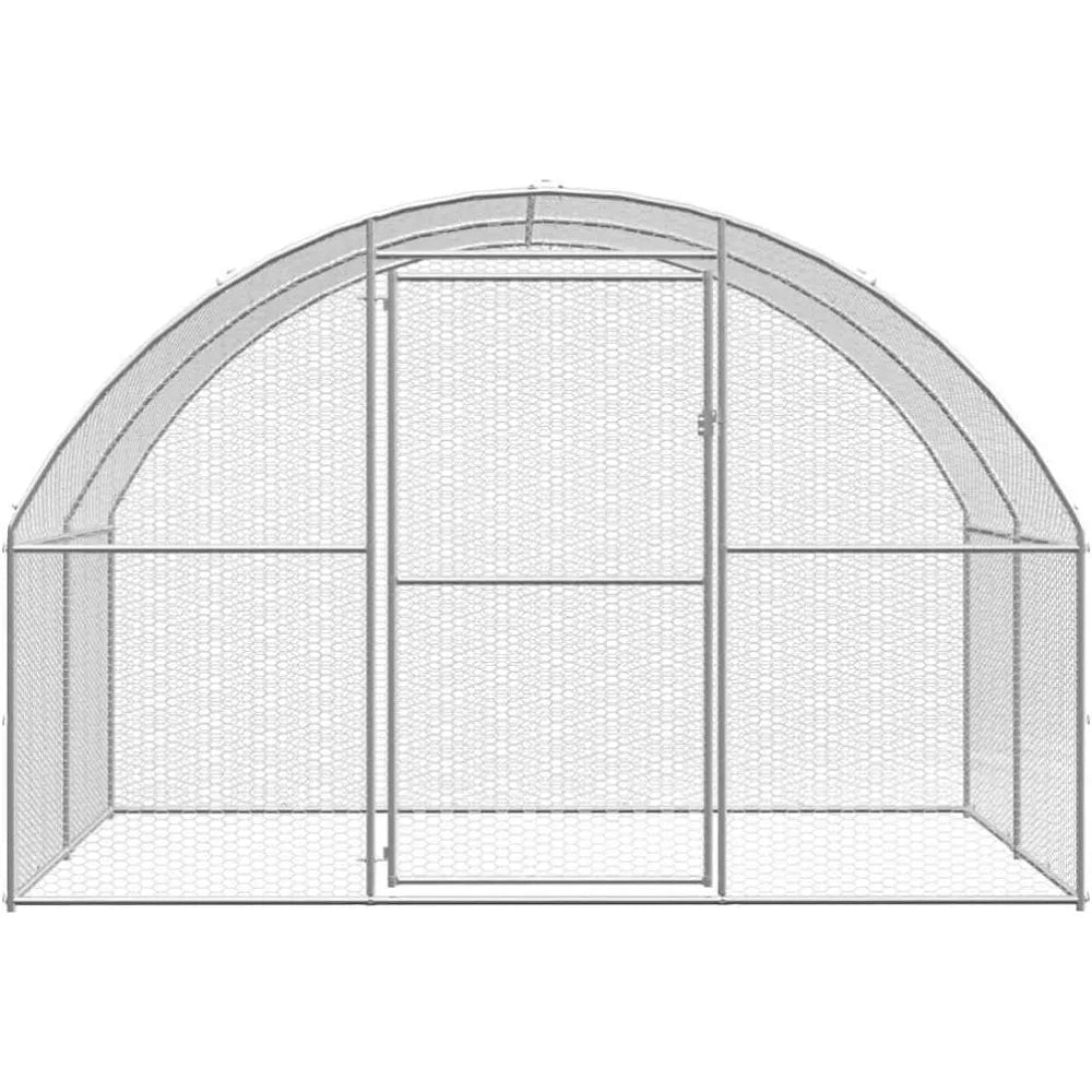 Galvanized Steel Outdoor Chicken Coop - Spacious and Durable Poultry Enclosure with Water-Resistant Roof, 9.8'x6.6'x6.6' - Easy