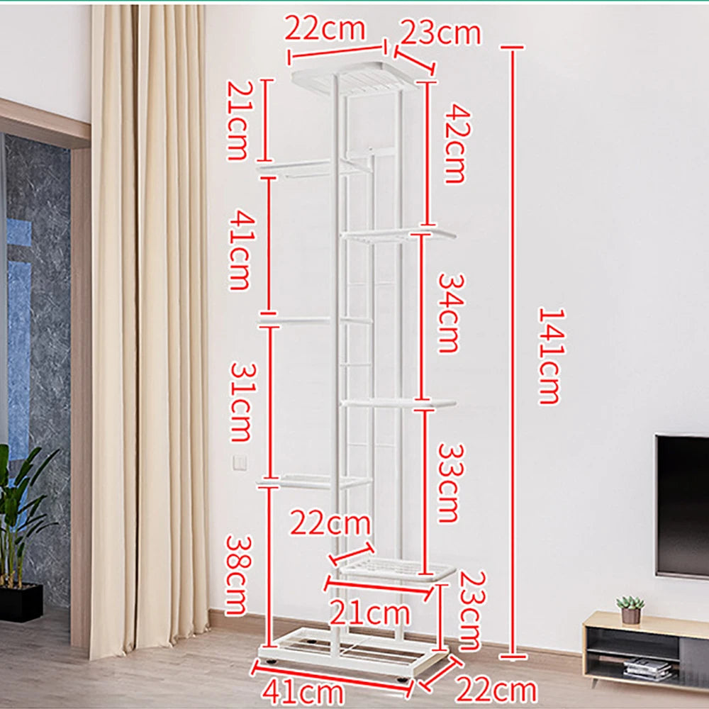 8 Tier Metal Plant Stand Metal Rack, Multiple Flower Pot Holder Shelves Corner Rack, Planter Shelf Display Rack Storage