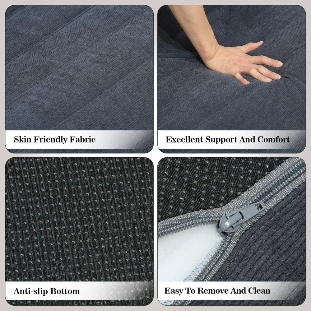 Bean Bag Chair, Fireside Bean Bags Lazy Sofa Sack, Big Beanbag Chair Floor Couch, Memory Foam Lounge Chair for Bedroom, Living R