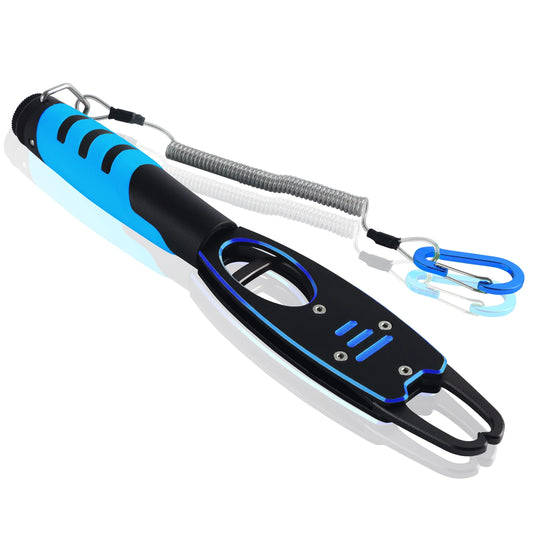 Night Cat Fish Lip Gripper with Scale 2 in 1 Aluminum Alloy Fish Lip Grabber Professional Fishing Lip Gripper Tool Kit for Men