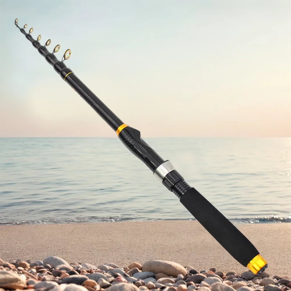 1.8m/2.1m Fishing Rod Portable Ultra Short Sea Rod Carbon Shrink Mini Long Casting Fishing Accessories Carbon Fiber Material