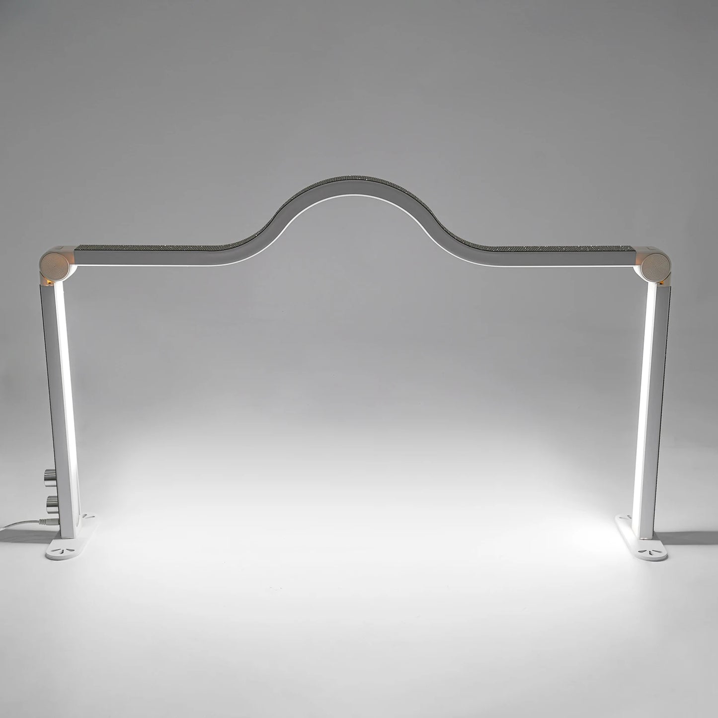 Rectangular Shape Desk Lamp with Simulated Diamonds for Manicures and Lashes, Foldable Nail Tech Light(White Color)