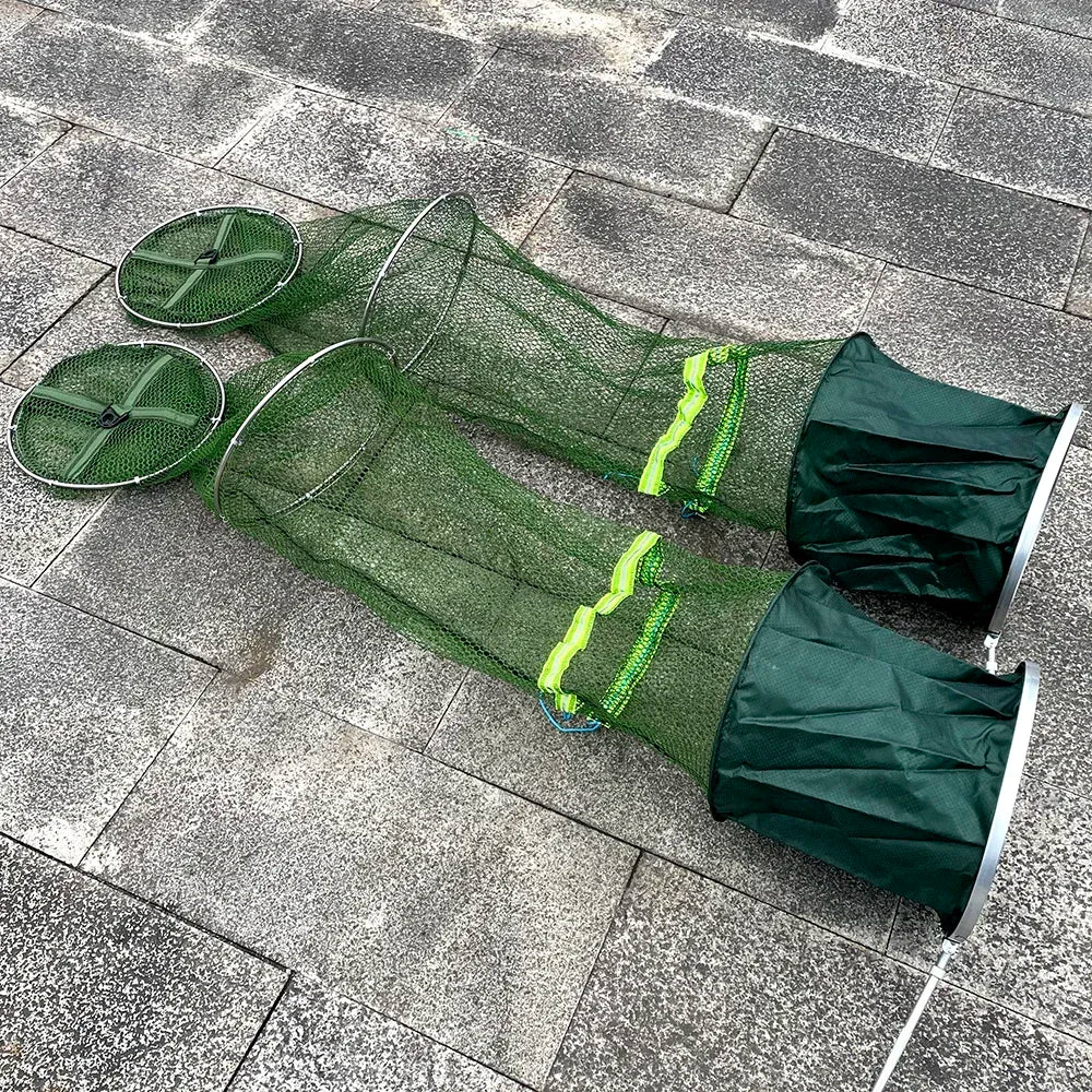 Folding Fishing Net 1.7m 2m 2.5m 3m Shrimp Fish Trap Carp Large Creel Feeder Crab Catchers Surfcasting Accessories Cast Network