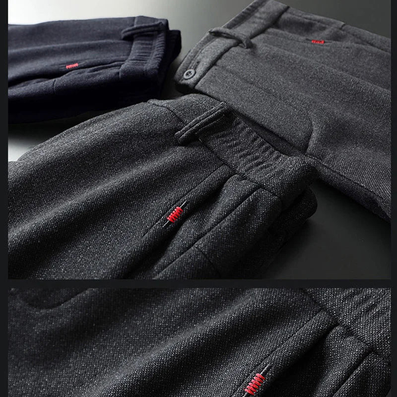 Men's Straight Leg Long Daily Pants Casual Straight Slim Fit Narrow Leg Trousers Stylish Male Suit Work Fashion Blue Gray Pants