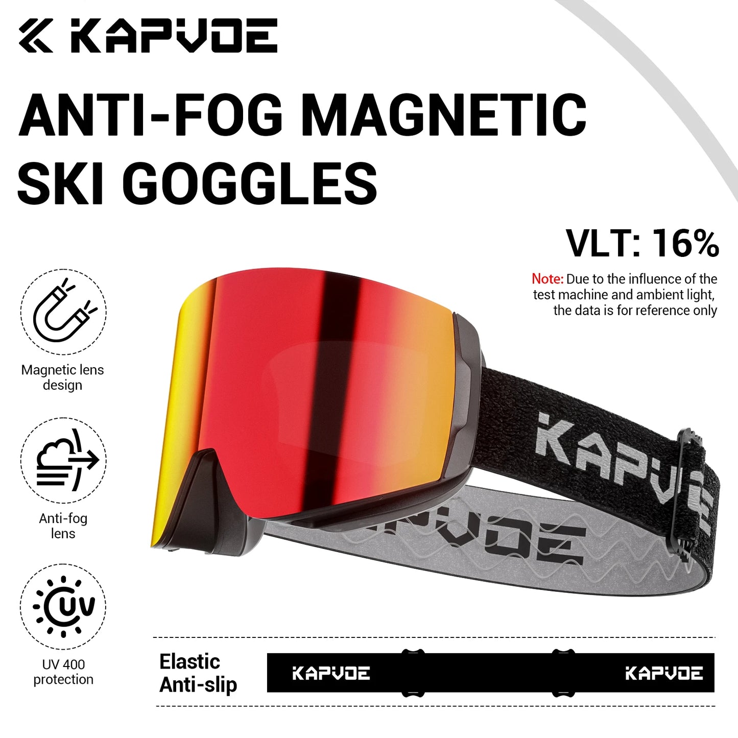 KAPVOE Ski Goggles Double Layers Anti-fog Big Ski Glasses Skiing Mask Snowboard Eyewear Outdoor Men Women UV400 Snow Goggles New