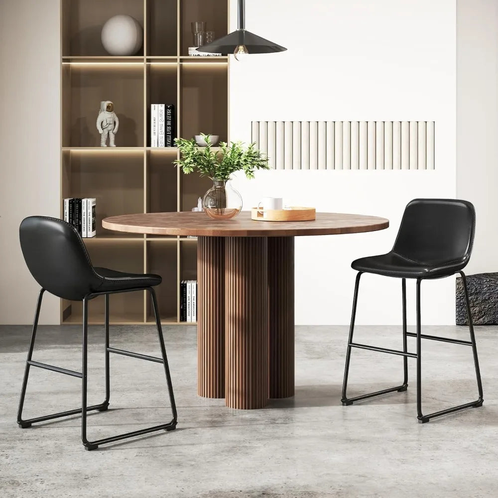 Dining Chairs Set of 2, Armless Counter Height Stools with Back Hold up to 500 lbs for Home, Kitchen, Dining Room, Bar,