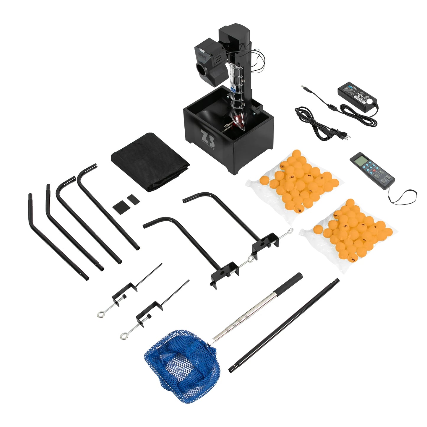 Automatic Ping Pong Ball Machine 10 Modes Remote Control Table Tennis Robot Pitching Machine with Net+100 ABS Balls+Ball Picker
