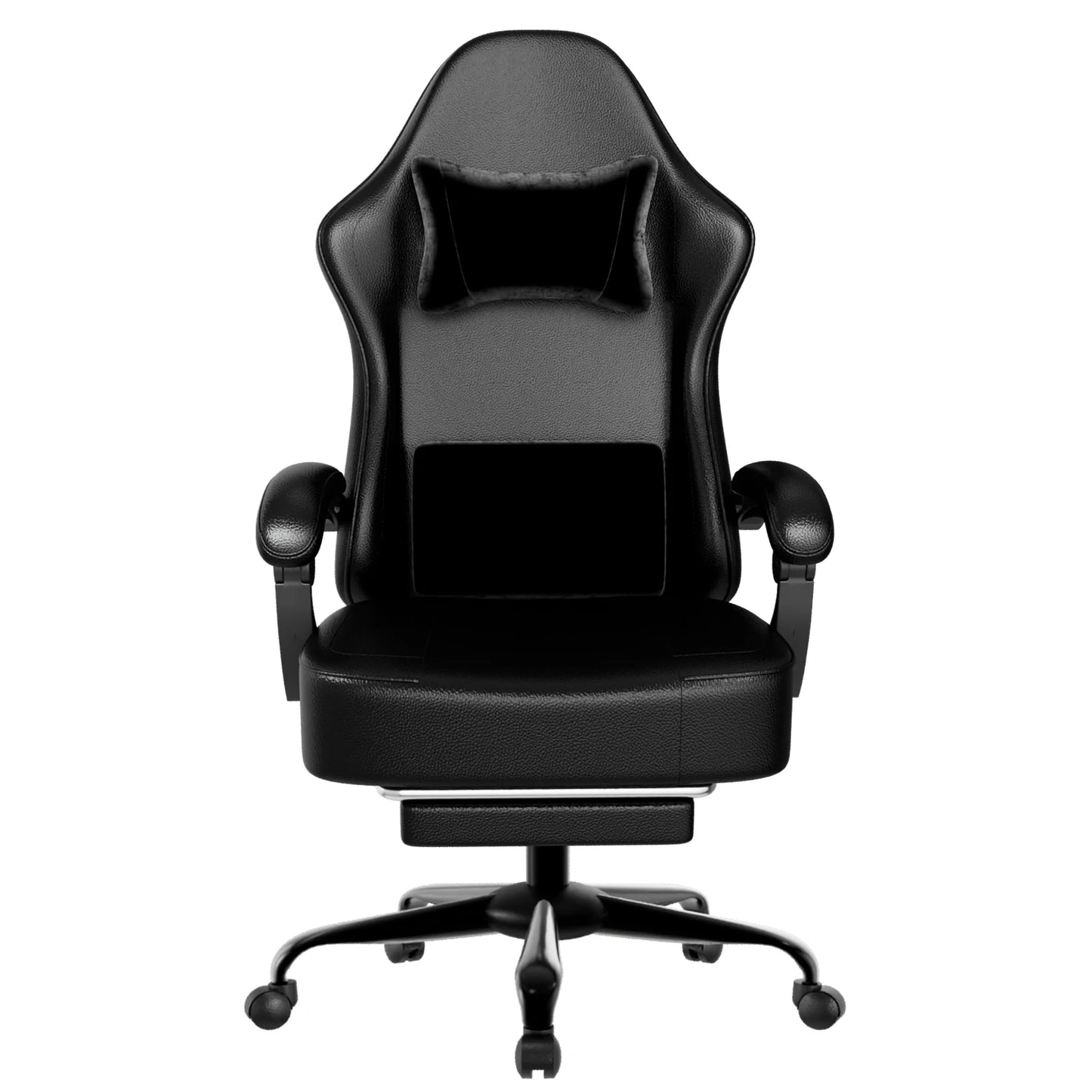 Gaming Chair with Pocket Spring Cushion and Footrest, Ergonomic Computer Chair for Adults, Breathable PU Leather Game Chair, Adj