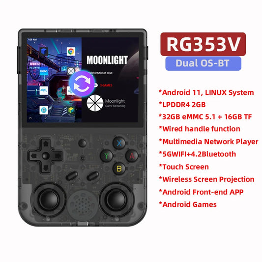 ANBERNIC RG353V RG353VS Retro Handheld Game 3.5'' IPS Screen Supports WiFi,Bluetooth,Online Fighting,Streaming,HDMI-compatible