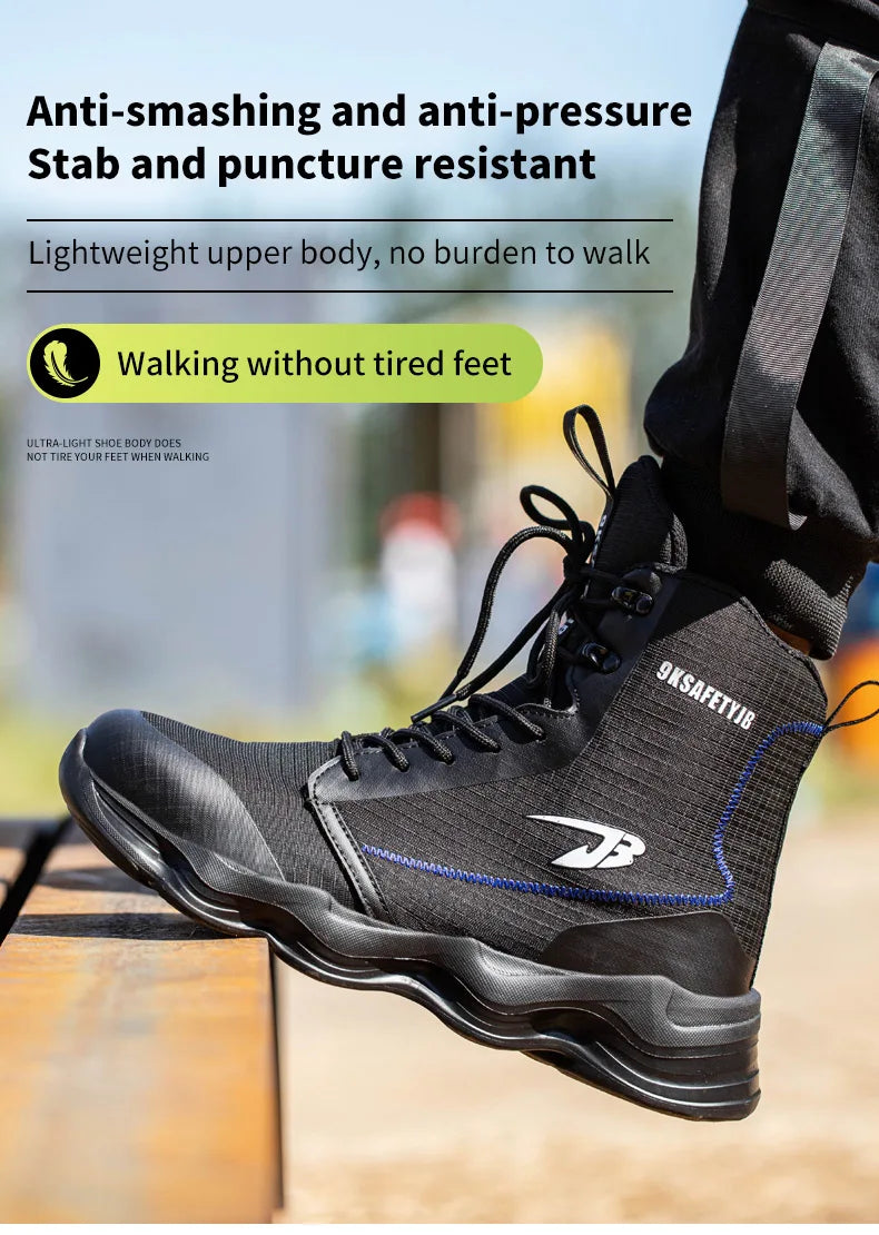 Fashionable breathable anti-smash and anti-puncture safety shoes